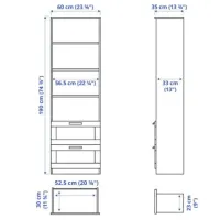 Шкаф с полками Ikea Brimnes 190см x 60см x 35см/ ДСП/ Черный photo 3