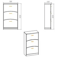 Dulap pentru încălțăminte ML-Mobila ТО- 3Б Н 123.2 x 70 x/ MDF/ Sonoma photo 2