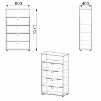 Тумбочки Compania MG-7 137.1см x 80см x 40см/ ЛДСП/ White photo 2