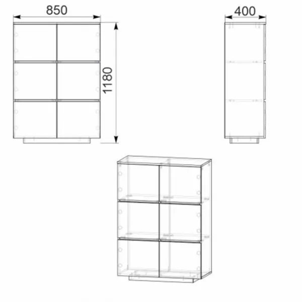 Noptiere Compania MG-5 118 x 85 x 40/ PAL/ White photo 2