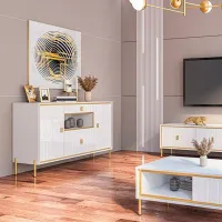 Comodă Neman Luxor 93 x 149 x 45/ MDF/ Alb photo 2