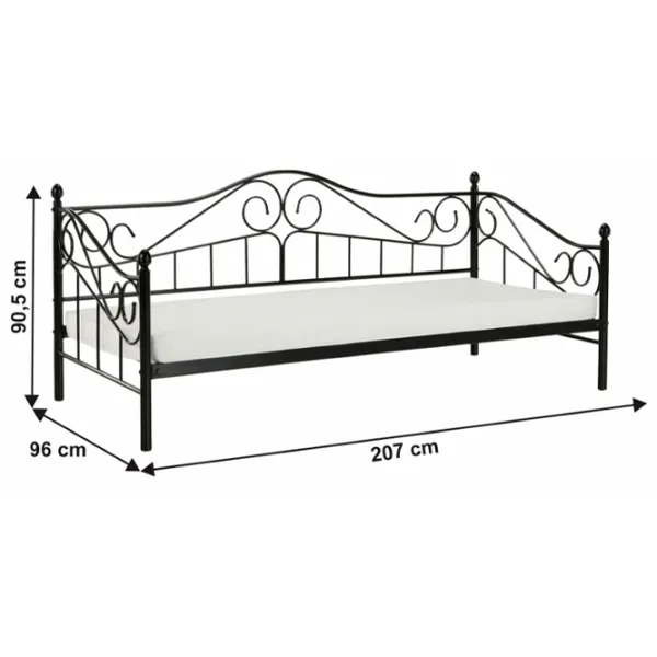 Кровать Mobhaus Daina 90 x 200 см/ Металл/ Черный photo 6