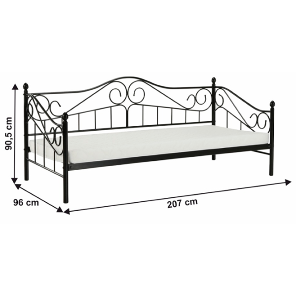 Кровать Mobhaus Daina 90 x 200 см/ Металл/ Черный photo 6