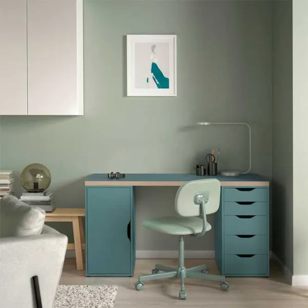 Офисный стол Ikea Lagkapten/ Alex ДСП/ Бирюзовый photo 2