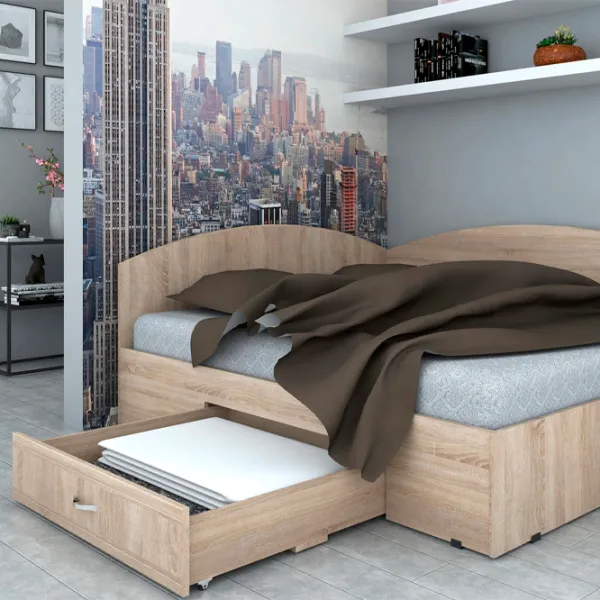 Кровать Marcel Prod PC9-SO 90 x 200 см/ ЛДСП/ Дуб cонома photo 3