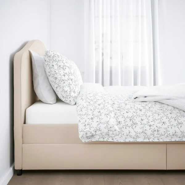 Кровать Ikea Hauga 160 x 200 см/ МДФ/ Бежевый photo 4 Кровать Ikea Hauga 160 x 200 см/ МДФ/ Бежевый photo 4