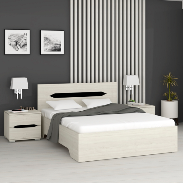 Кровать Marcel Prod Valencia 140 x 200 см/ ЛДСП/ Дуб Якорь Светлый photo 2