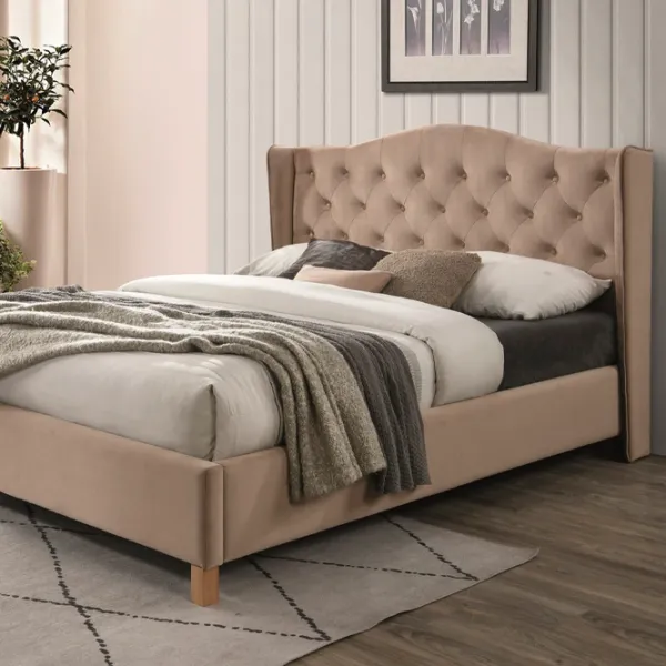 Кровать Signal Aspen Velvet 160 x 200 см/ ЛДСП/ Бежевый photo 2 Кровать Signal Aspen Velvet 160 x 200 см/ ЛДСП/ Бежевый photo 2