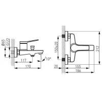 Смеситель для ванны Ferro Stratos BSC1 Латунь photo 2