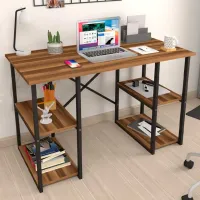 Masă de birou Bofigo 4 Shelves Study Desk PAL/ Walnut photo 2