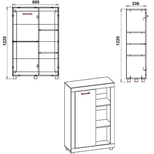 Noptiere Compania MG-1 122 x 80 x 33.6/ PAL/ Stejar sonoma photo 2