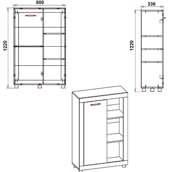 Noptiere Compania MG-1 122 x 80 x 33.6/ PAL/ Stejar sonoma photo 2