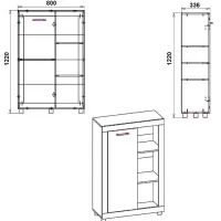 Тумбочки Compania MG-1 122см x 80см x 33.6см/ ЛДСП/ Дуб сонома photo 2