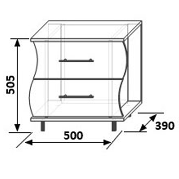 Тумбочки KMK Magic 51см x 50см x 39см/ ЛДСП/ Chamonix Oak photo 2