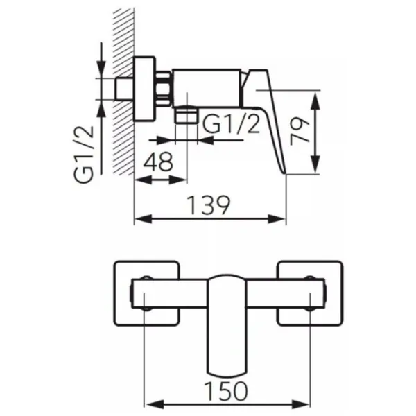 Смеситель для душа Ferro Vitto BVI7VLG Латунь photo 2