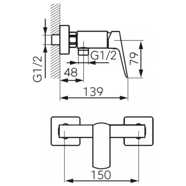 Смеситель для душа Ferro Vitto BVI7VLG Латунь photo 2