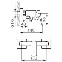 Смеситель для душа Ferro Vitto BVI7VLG Латунь photo 2