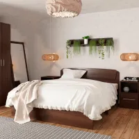 Кровать KompaniT Clasica 160 x 200 см/ ЛДСП/ Коричневый photo 2