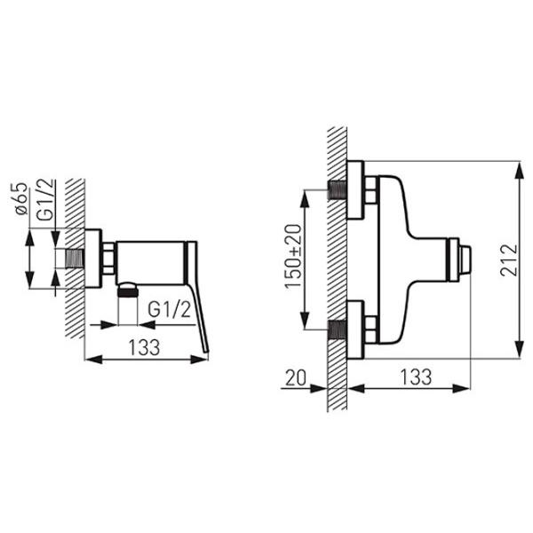 Смеситель для душа Ferro Stratos BSC7BL Латунь photo 2