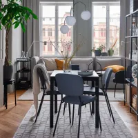 Masă de bucătărie extensibilă Ikea Vangsta PAL/ Black photo 2