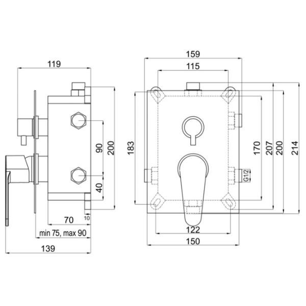 Смеситель для душа Ferro Edge BOX36051RX.0 Латунь photo 2