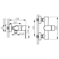 Смеситель для душа Ferro Algeo BAG7BL Латунь photo 2