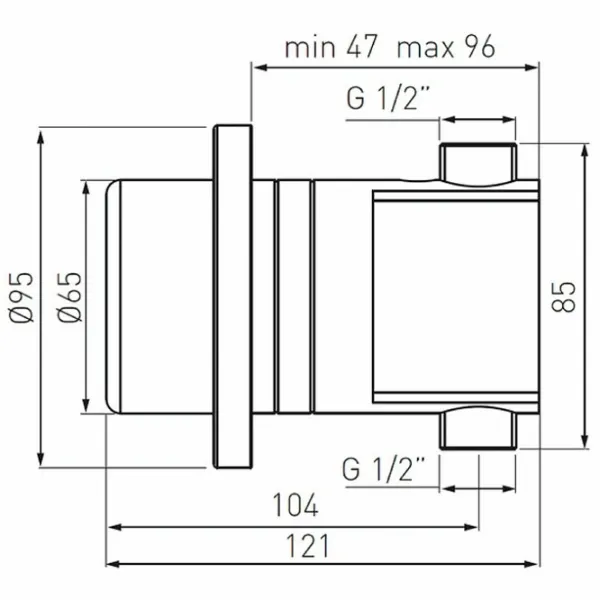 Baterie pentru duș Ferro Sensor Kona BBB301 Alamă photo 2