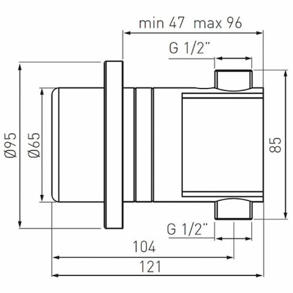 Baterie pentru duș Ferro Sensor Kona BBB301 Alamă photo 2