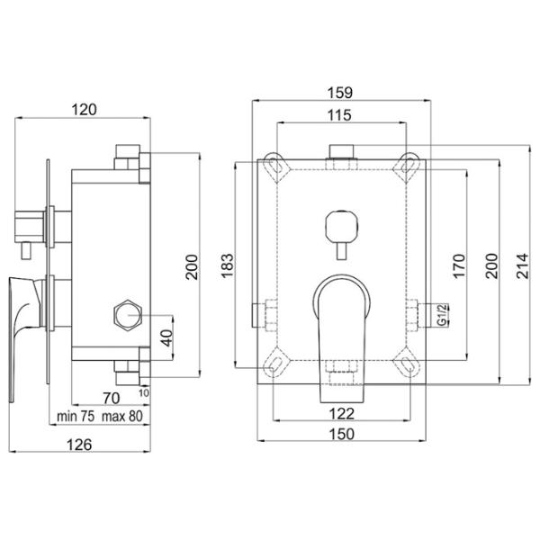 Смеситель для душа Ferro Square BAQ7P2BOX Латунь photo 2