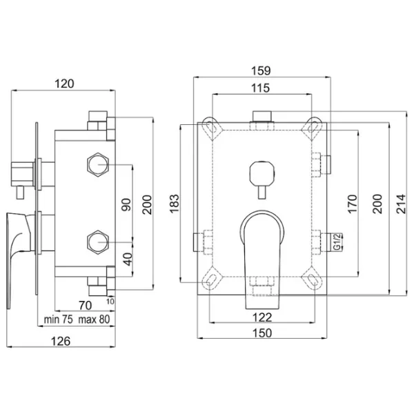 Смеситель для душа Ferro Square BAQ7P3BOX Латунь photo 2