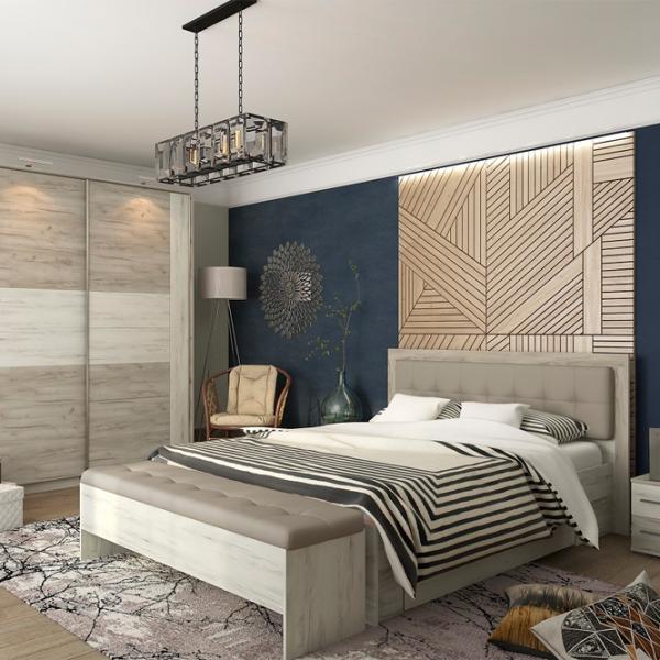 Кровать Sokme Milana 160 x 200 см/ ЛДСП/ Серый photo 2