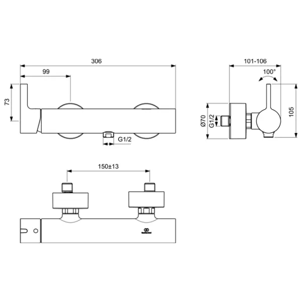 Смеситель для душа Ideal Standard Joy BC785AA Латунь photo 2