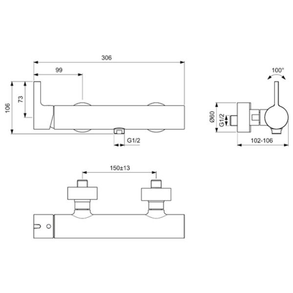 Смеситель для душа Ideal Standard Joy Brushed BC785A2 Латунь photo 2