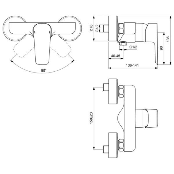 Смеситель для душа Ideal Standard Ceraplan III B0716AA Латунь photo 2