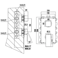 Baterie pentru duș Creavit DSA3000 Aliaj din aluminiu photo 2