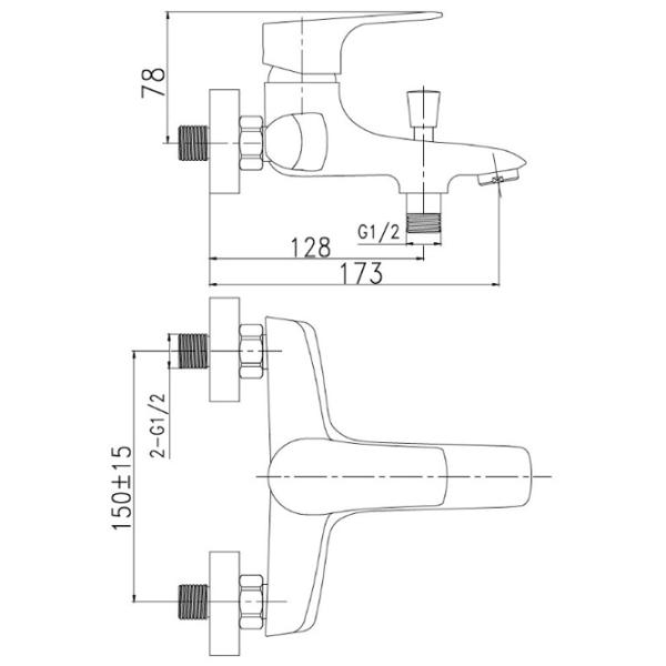 Смеситель для ванны Ferro Nice 97020/ 1.0 Латунь photo 2