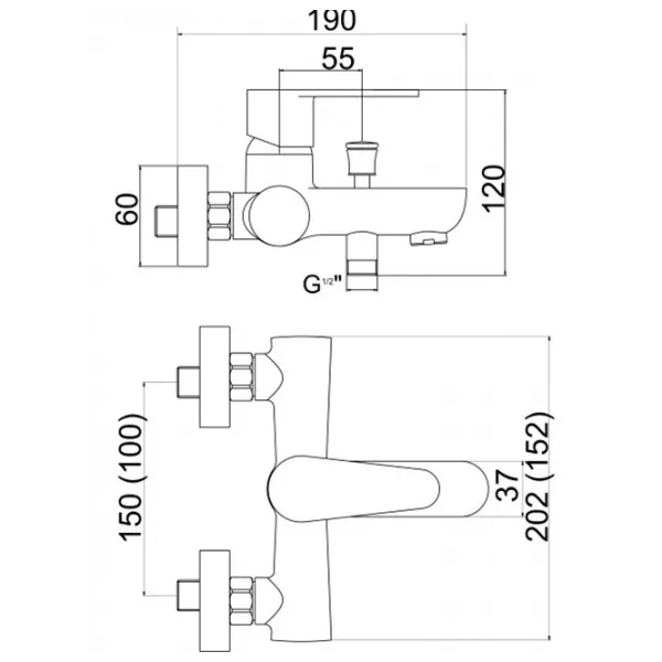 Смеситель для ванны Ferro Fresh 96020/ 1.0 Латунь photo 2