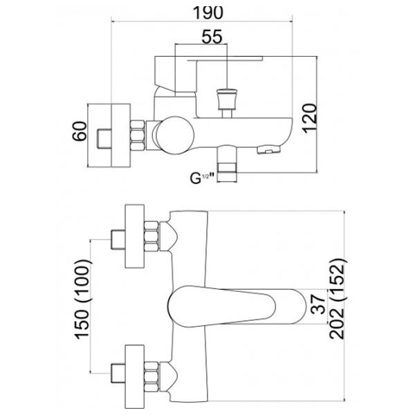 Смеситель для ванны Ferro Fresh 96020/ 1.0 Латунь photo 2