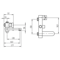 Baterie pentru cadă de baie Ferro Vision X 42023/ 1.0 Inox photo 2