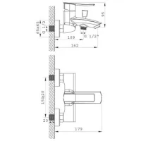 Baterie pentru cadă de baie Ferro Florence BFL1VL Alamă photo 2