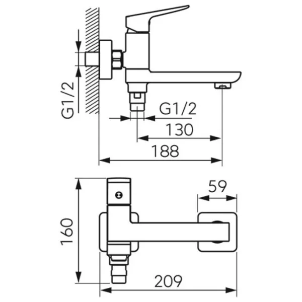 Смеситель для ванны Ferro Vitto BVI1RVL Латунь photo 2