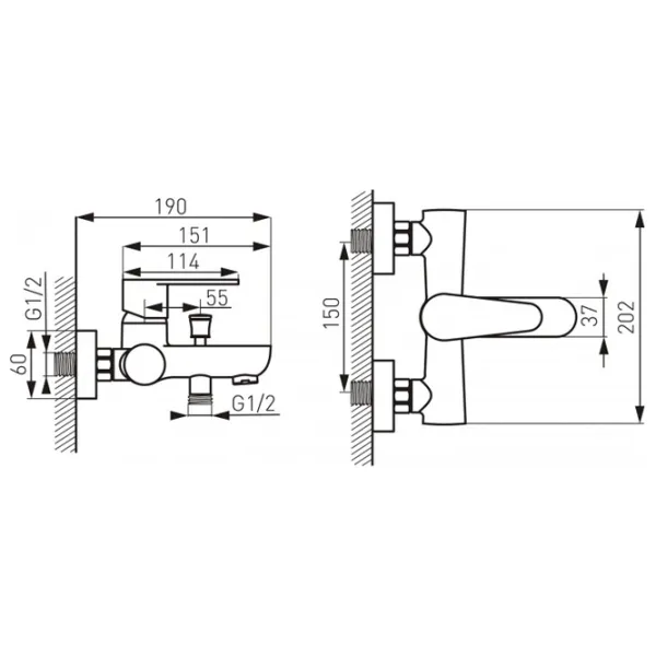 Смеситель для ванны Ferro Algeo BAG1BL Латунь photo 2