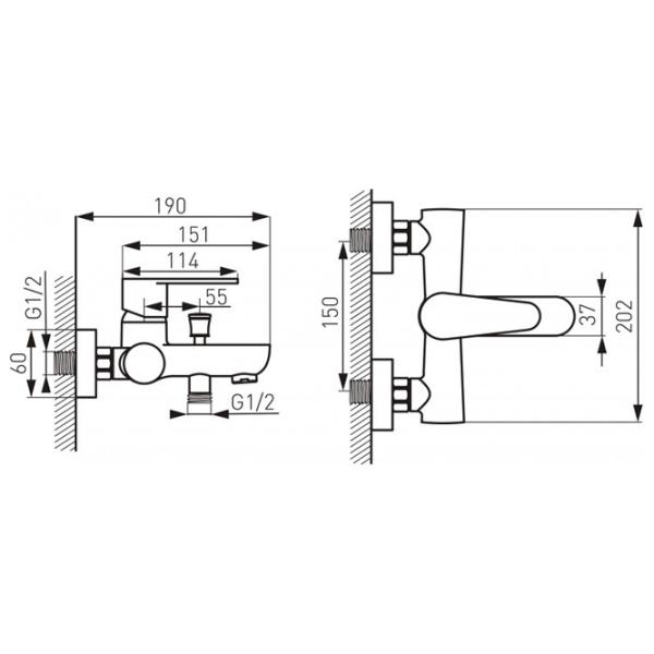 Смеситель для ванны Ferro Algeo BAG1BL Латунь photo 2