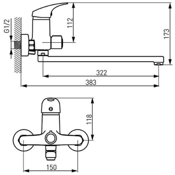 Смеситель для ванны Ferro Combo BCM5A Латунь photo 2