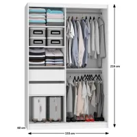 Шкаф Раздвижной Belini Premium ME SZP6/1/B/DW/0/KLP 133 x 60см x 216 / ЛДСП / Чёрный photo 4