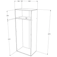 Dulap Drept Haaus 2U 80 x 52 x 200 / PAL / Stejar Sonoma photo 3