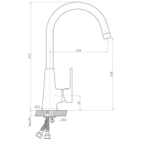 Baterie pentru bucătărie Ferro Smart 98713.0 Mono comandă/ pivotantă/ Alamă/ Crom photo 2