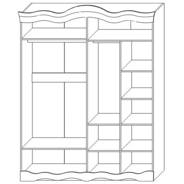 Шкаф cupe KMK Countess 180 x 58см x 230.5 / ЛДСП / Metalic white photo 2