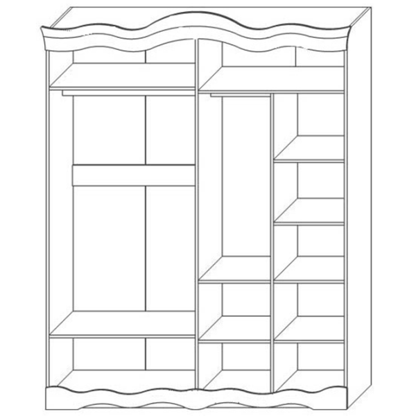 Шкаф cupe KMK Countess 180 x 58см x 230.5 / ЛДСП / Metalic white photo 2