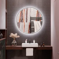 Oglindă de baie Orka TR4012 Aluminiu/ Rotundă photo 2